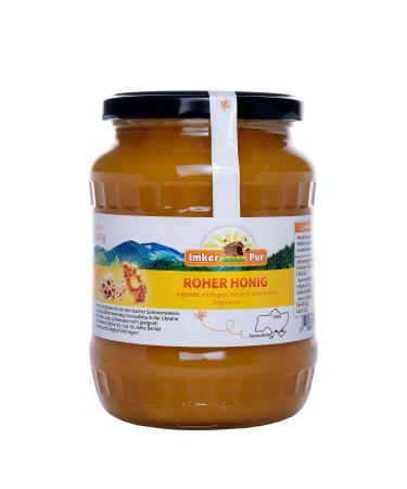 Raw honey from beekeeping pure not thrown or heated contains flower pollen beeswax and other natural components (1000 g of raw angel root honey) 1 kg (1 -pack) Rear angel root honey