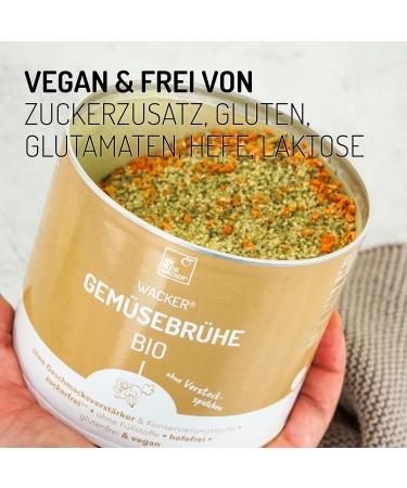 Wacker Organic Vegetable Broth 300g - Gluten-Free Lactose-Free & Vegan | No Added Sugar Yeast or Flavor Enhancers - International Shipping Available - Buy Online on GoSupps.com