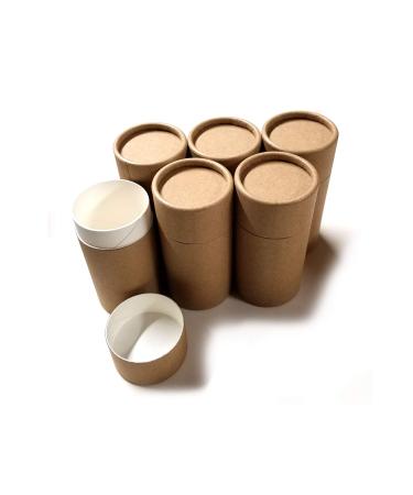 Empty Cardboard Deodorant Containers - Push-up style, top-fill, reusable and biodegradable 3.0 oz (6-Pack)
