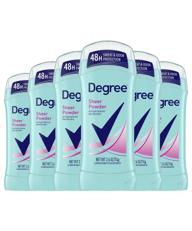 Degree Original Antiperspirant Deodorant 48-Hour Sweat & Odor Protection Sheer Powder Antiperspirant for Women 2.6 oz, Pack of 6 2.6 Ounce (Pack of 6) - Buy Online on GoSupps.com