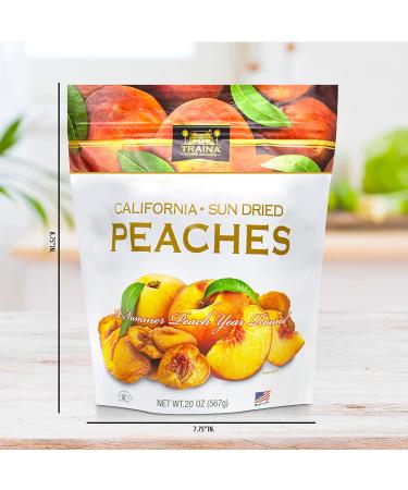Traina Home Grown California Sun Dried Peaches - Natural & Healthy Snack (20 Oz) - Buy Online on GoSupps.com