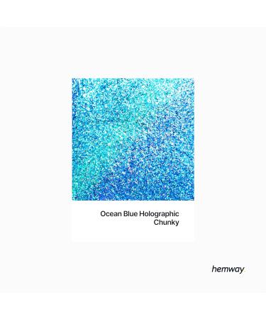 Hemway Ultra-Shine Ocean Blue Holographic Chunky Glitter | 100g | 0.6mm | Premium Craft Supply for DIY Projects - Buy Online on GoSupps.com