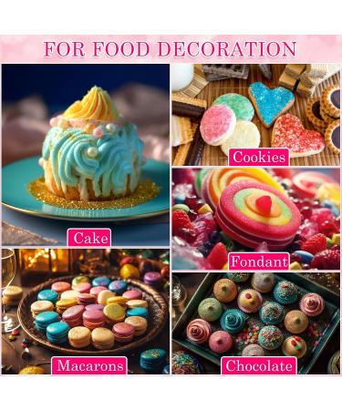 Edible Glitter Set - 6 Colors for Cocktails Cakes & More | 100% Food-Safe Glitter Powder for Desserts - Buy Online on GoSupps.com