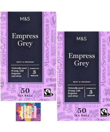 2 X Marks & Spencer Empress Grey Tea Bundle - 100 Tea Bags With Oerich Inspirational Card - Buy Online on GoSupps.com