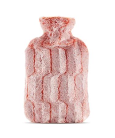 samply Hot Water Bottle with Luxury Cosy Faux Fur Cover 2L Hot Water Bag for Hand Feet Warmer Neck and Shoulder Pain Relief Pink - Buy Online on GoSupps.com