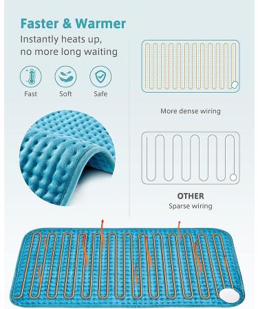 XXX-Large Heating Pad for Back Pain Relief | 12x24 Electric Hot Pad with Moist/Dry Heat Therapy | 6 Temp Settings, Auto Shut-Off | Machine-Washable Grayish Purple - Buy Online on GoSupps.com