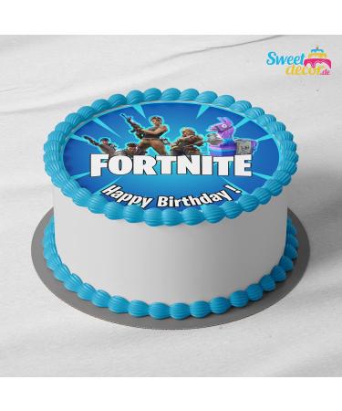 Edible Cake Topper - Fortnite Gamer Motif - 20cm Birthday Cake Decoration | Fondant & Dining Paper Tortendeko - Buy Online on GoSupps.com