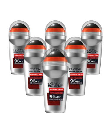 L'Or al Men Expert High Performance Men's Deodorant 96h Anti Odor Roller Deodorant + Invincible Man Micro Moisture Absorber 6x50ml