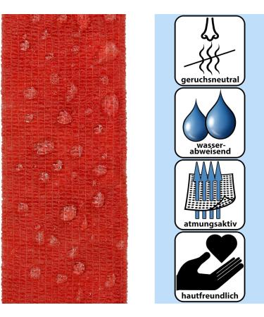 Alpidex Self-Adhesive Bandage - 6 Rolls 5cm x 4.5m Red Sport & Vet Wrap Tape - Buy Online on GoSupps.com