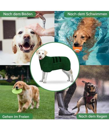 BasVII Microfiber Dog Bathrobe Extra Absorbent & Quick Drying | Adjustable Velcro Fastener | For Large Medium & Small Dogs - XL Gr n - Buy Online on GoSupps.com