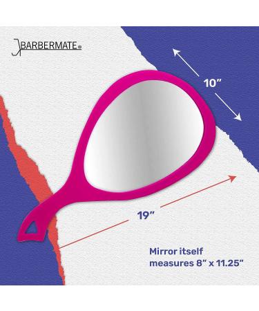 BarberMate Teardrop Mirror - Professional Hand Mirror for Salons & Barbershops in Pink - Buy Online on GoSupps.com