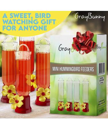 Set of 4 Mini Hummingbird Feeders with Hanging Wires Transparent Feeders for Humming Birds - Buy Online on GoSupps.com