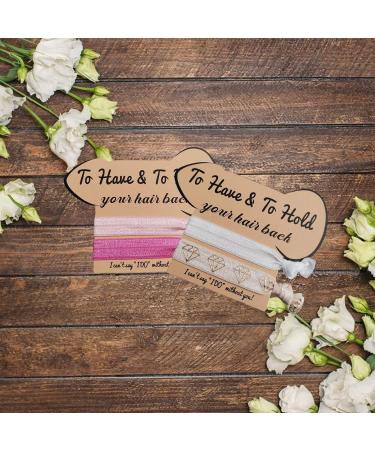 Bachelorette Party Favors 7 Pack - Pink Hair Accessories for Bride and Bridesmaids - Bridal Shower Decorations and Gifts - Wedding Hair Ties Set - Buy Online on GoSupps.com