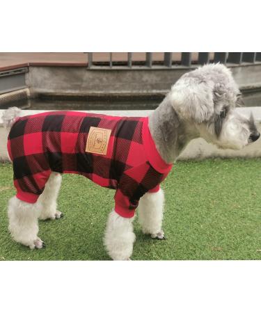 XPUDAC 4 Pack X-Large Dog Pajamas - Plaid Puppy Onesies for Small Dogs & Cats - Christmas Pet Apparel Set in Red Green Khaki Grey - Buy Online on GoSupps.com