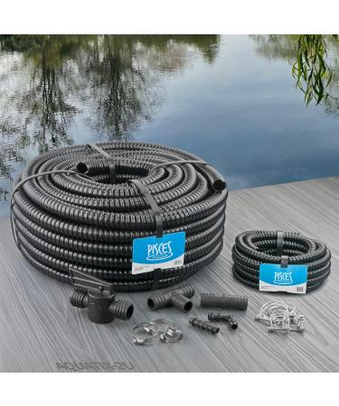 Pisces Flexible Pond Hose Pipe | 50mm (2 inch) x 5 Metre Roll | Corrugated Black Tubing for Filter Pumps and UVC Systems - Buy Online on GoSupps.com