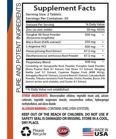 Super MACA Blend 2070 MG Male Enhancing Pills - Extra Strength with Horny Goat Weed - 60 Capsules - Buy Online on GoSupps.com