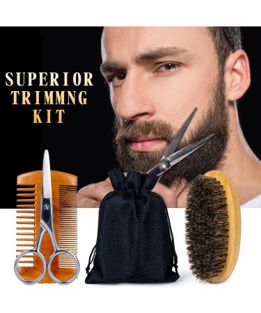 Premium Bartset: Complete Beard Growth Kit for Men - Oil Shampoo Comb & Scissors | Ideal Gifts for Him - Buy Online on GoSupps.com