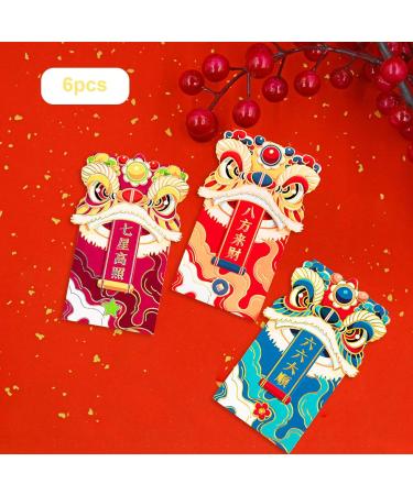 Generic 6X 2024 Chinese New Year Red Envelope Red Pocket Delicate Hongbao Spring Festival Graduation Gift Birthday Holiday Style A - Buy Online on GoSupps.com