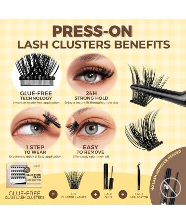 Buy LASHVIEW Self Adhesive Lash Clusters - No Glue Needed DIY Eyelash Extension Kit (10-16mm) with Tweezers | International Shipping Available - Buy Online on GoSupps.com
