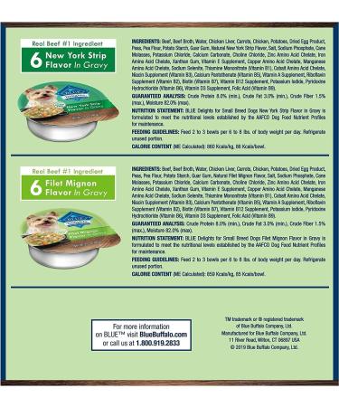 Blue Delights Natural Wet Dog Food Filet Mignon in Gravy/NY Strip in Gravy 3.5 oz. Cup (Case of 12) - Buy Online on GoSupps.com