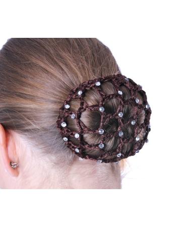 QHP White Hair Net with Diamond and Artificial Pearl Decoration - Perfect for Equestrian Elegance - Buy Online on GoSupps.com