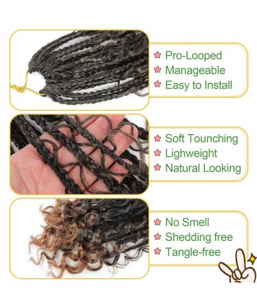 Fulcrum Goddess 12 Bohemian Crochet Box Braids - 9 Packs Pre-Looped Box Braids for Black Women - Curly Ends - T30 - Buy Online on GoSupps.com