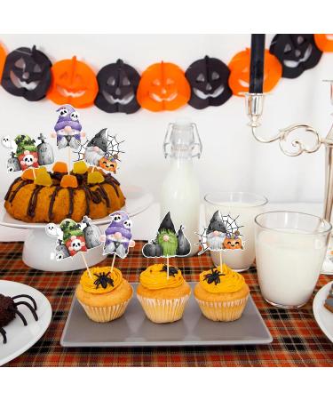 Halloween Gnomes Cupcake Toppers Halloween Birthday Cake Picks Cupcake Decorations for Halloween Baby Shower Halloween Party Decorations supplies 24Pcs - Buy Online on GoSupps.com