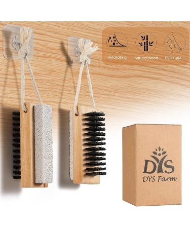 2-in-1 Nail Brushes for Cleaning Fingernails & Exfoliating Feet - Wooden Foot Scrubber with Pumice Stone | Manicure Pedicure Tools - Buy Online on GoSupps.com