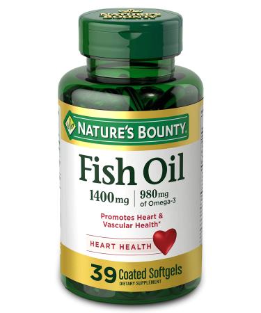 Nature's Bounty Fish Oil Triple Strength 1400 mg 39 Coated Softgels