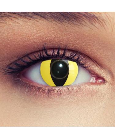 Shop Yellow Cat Eye Halloween Costume Contact Lenses - 1 Pair Soft Color Lenses | Perfect for Spooky Looks - Buy Online on GoSupps.com
