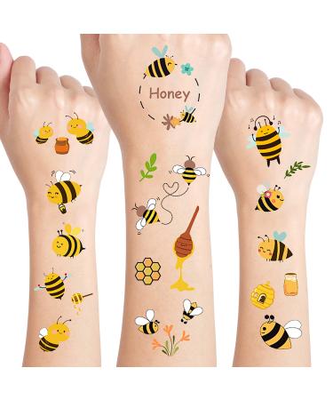 24 Sheets Bumble Bee Temporary Tattoos  Birthday Decorations Bee Party Favors
