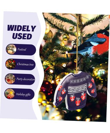 Alipis 4pcs Pendant Resin Xmas Design Party Home Christmas Pendants Sweater Tree Ornament Festival Hanging Bluex4pcs 9x6cmx4pcs - Buy Online on GoSupps.com