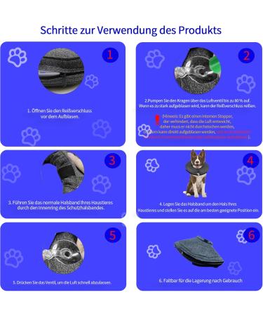 Shop Lollanda Inflatable Breaking Crane Dog Collar - Adjustable Soft & Leak-Proof Protective Collar for Surgery Recovery in Pets - Ideal for Dogs & Cats (Large) - Buy Online on GoSupps.com