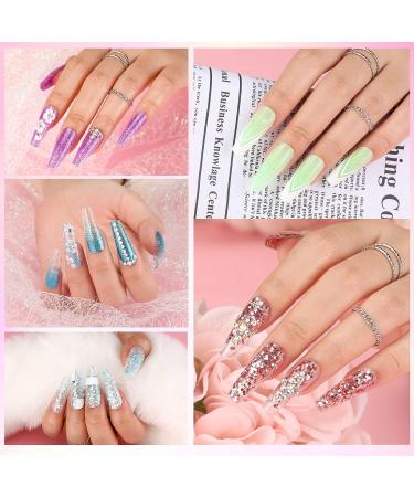Morovan Poly Gel Nail Kit with UV Lamp - Clear Poly Nail Gel Kit with Glitter | 20 Nail Art Tools Included - Buy Online on GoSupps.com