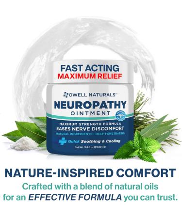 OWELL NATURALS Neuropathy Nerve Ointment for Feet Fingers Hands Toes Back Legs & Arms - Fast-Acting Formula Max Strength Cooling Effect 3.5 Fl Oz 3.5 Fl Oz (Pack of 1) - Buy Online on GoSupps.com