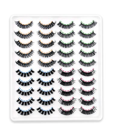 Mereton D Curl Russian Strip Lashes - 20 Pairs | 4 Styles, 3D Fluffy Curly Faux Mink Lashes | 13mm-18mm | Russian Volume Extensions - Buy Online on GoSupps.com