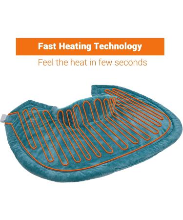 2lb Weighted Heating Pad for Neck and Shoulders Pain Relief - Electric with Auto-Off - 20'' x 25'' Blue - Buy Online on GoSupps.com
