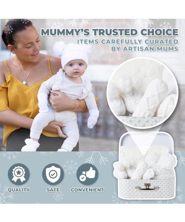 Winter Baby Clothes Set for Newborn Girls - Baby Shower Gift with Fleece Blanket, Knitted Booties, and Hat - Newborn Winter Essentials Kit for Baby Girl - Buy Online on GoSupps.com