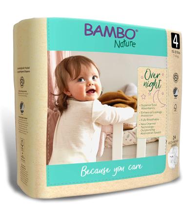Bambo Nature Overnight Eco-Friendly Baby Diapers  Sizes 3 to 6 Available  White  96 Count Size 4 (96 Count) 96 - Buy Online on GoSupps.com