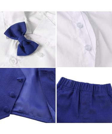 Mint Green Baby Boys Gentleman Suit Set | Blue Long Sleeve Shirt, Bowtie, Waistcoat & Pants | Size 4-5 Years - Buy Online on GoSupps.com