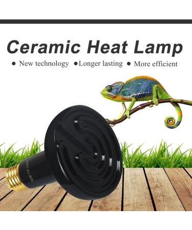 CRLight 2-Pack 50W Ceramic Heat Emitter Infrared Heat Lamp Bulb for Reptiles Amphibians Pet Brooder Coop Chicken Lizard Snake Aquarium No Light No Harm 24hr Heat Source 100% Efficiency Black 50W(Black) 2Pack - Buy Online on GoSupps.com