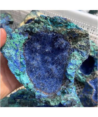 Natural Azurite Raw Gemstone Needle Cluster Malachite Geode Crystal Specimen Reiki Stone Collectible 1pc Stone Collection 400-500g - Buy Online on GoSupps.com