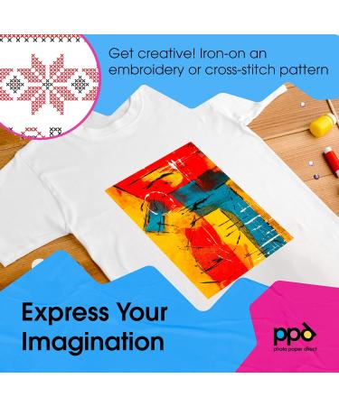 PPD Inkjet Premium Iron-On White and Light Colored T Shirt Transfers Paper LTR 8.5x11 Pack of 20 Sheets (PPD001-20) - Buy Online on GoSupps.com