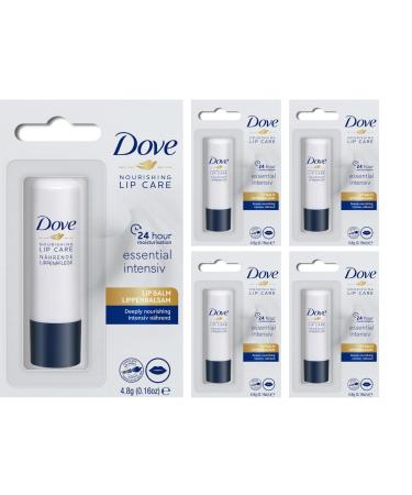 Lip Balm | Dove Nourishing Lipcare 4.8g | Essential Intensiv | Lipstick | PACK OF 4