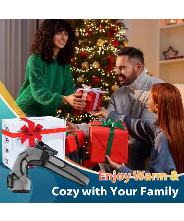 DeMoce Cordless Heated Shoulder Wrap | Massager & Heating Pad with Vibration | Black & Gray Shoulder Brace - Buy Online on GoSupps.com