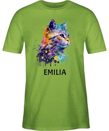 Personalized Cat Lover T-Shirt - Custom Name Gift for Men - Shirtracer Light Green M - Buy Online on GoSupps.com