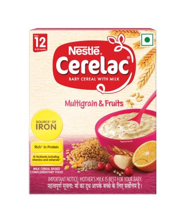 Nestle CERELAC Fortified Baby Cereal with Milk Multigrain & Fruits from 12 Months 300g BIB Pack Fruits Multigrain 300 g (Pack of 1)