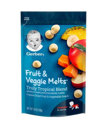Gerber Graduates Fruit & Veggie Melts - Truly Tropical Blend for Crawlers 8+ Months - 1.0 oz - Buy Online on GoSupps.com