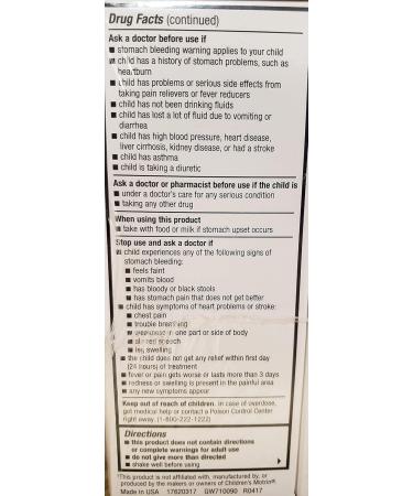 Buy Quality Choice Children's Ibuprofen 100mg Oral Suspension - Grape Flavor for Pain & Fever Relief | 4 FL OZ - Fast International Shipping - Buy Online on GoSupps.com