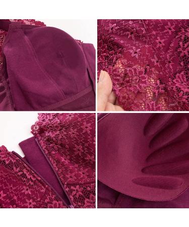 Mastectomy Bras for Women | Post-Surgery Padded Lace Bralettes with Pockets for Silicone Breasts - XL Purple - Buy Online on GoSupps.com